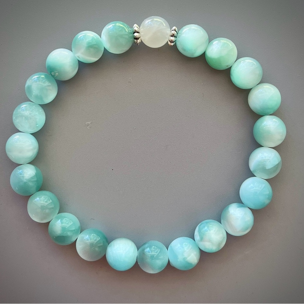 Green Moonstone Handcrafted Bead Bracelet